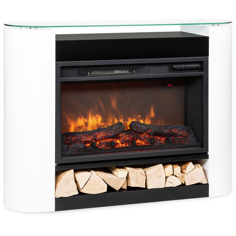 Klarstein Studio 10 Arc camino elettrico, 1800 W, fiamme a LED, termoventilatore, telecomando