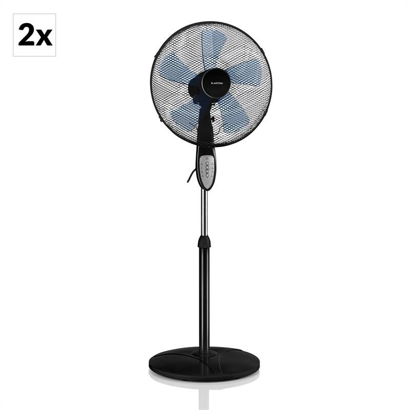 

Summerjam Juego de 2 ventiladores de pie 50W 3 niveles negro