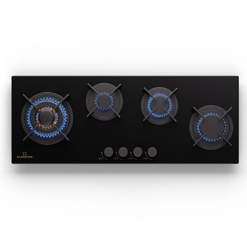 Klarstein - Tables de Cuisson à Gaz Plaque de Cuisson Gaz à 4 Brûleurs Table de Cuisson Encastrable à 4 Feux de 8600W Cuisiniere Gaz Gaziniere Gaz