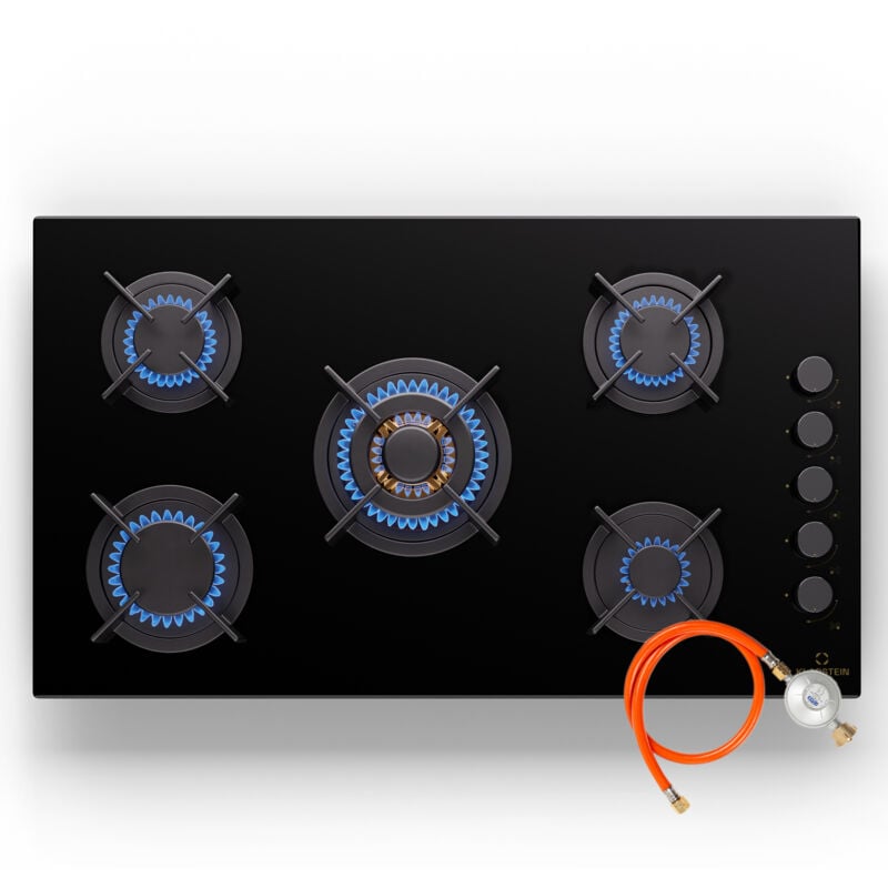 Klarstein - Tables de Cuisson à Gaz Plaque de Cuisson Gaz à 5 Brûleurs Table de Cuisson Encastrable à 5 Feux de 10400W Cuisiniere Gaz Gaziniere Gaz