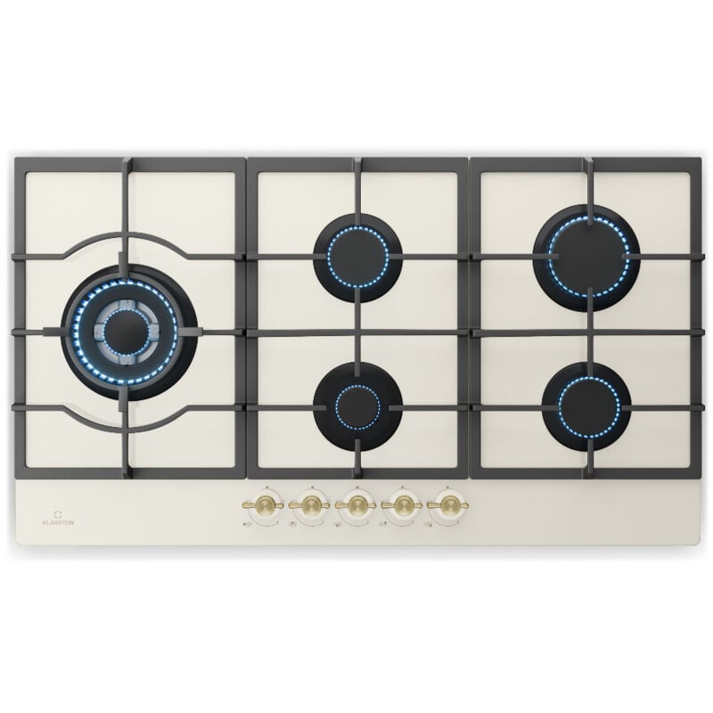 Klarstein - Tables de Cuisson à Gaz Plaque de Cuisson Gaz à 5 Brûleurs Table de Cuisson Encastrable à 5 Feux de 11100W Cuisiniere Gaz Gaziniere Gaz