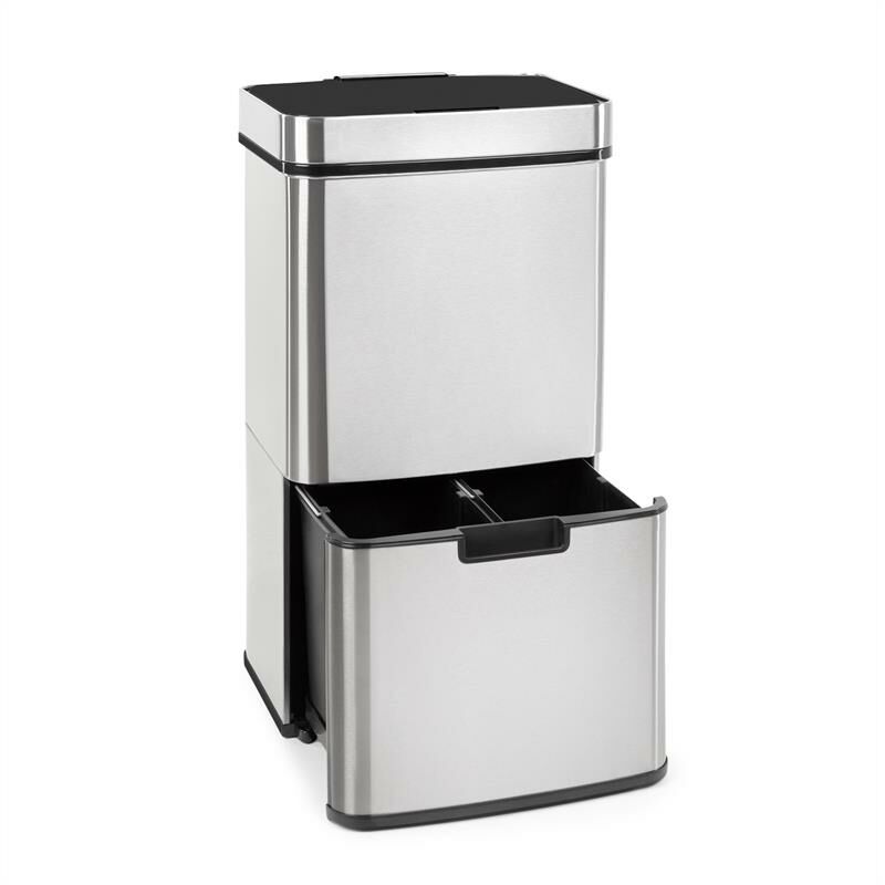 

Touchless Cubo de basura con sensor de 72 L 4 compartimentos ABS PP Acero inoxidable
