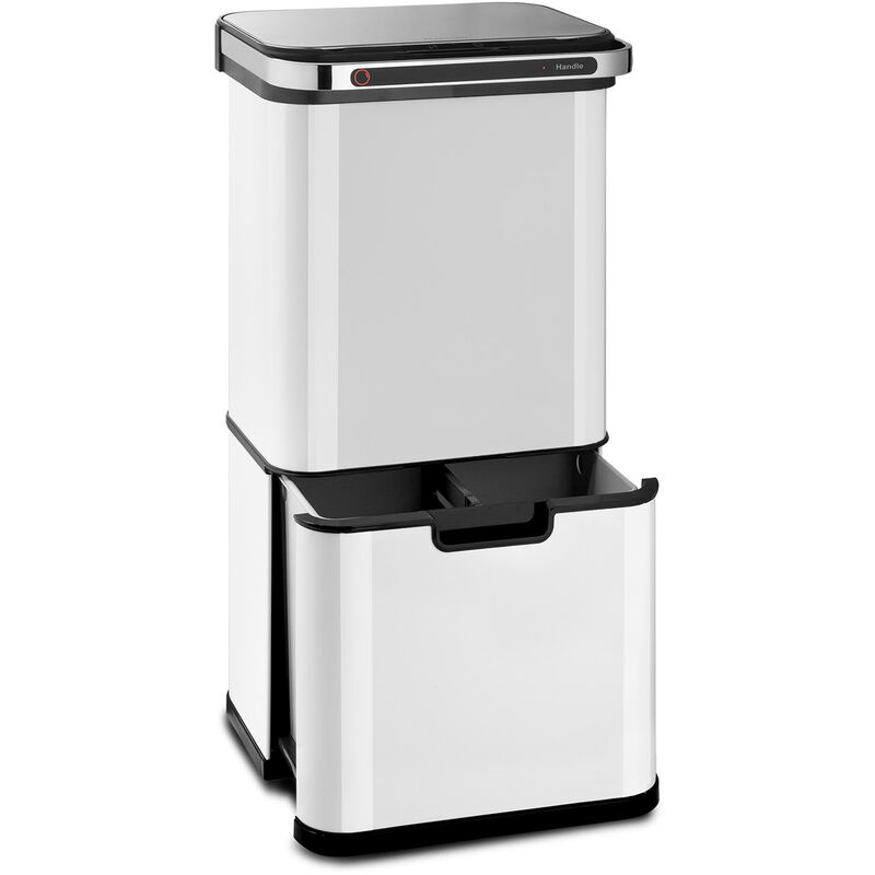 

Touchless Ultraclean Cubo de basura con sensor 60 litros 3 contenedores acero inoxidable color blanco