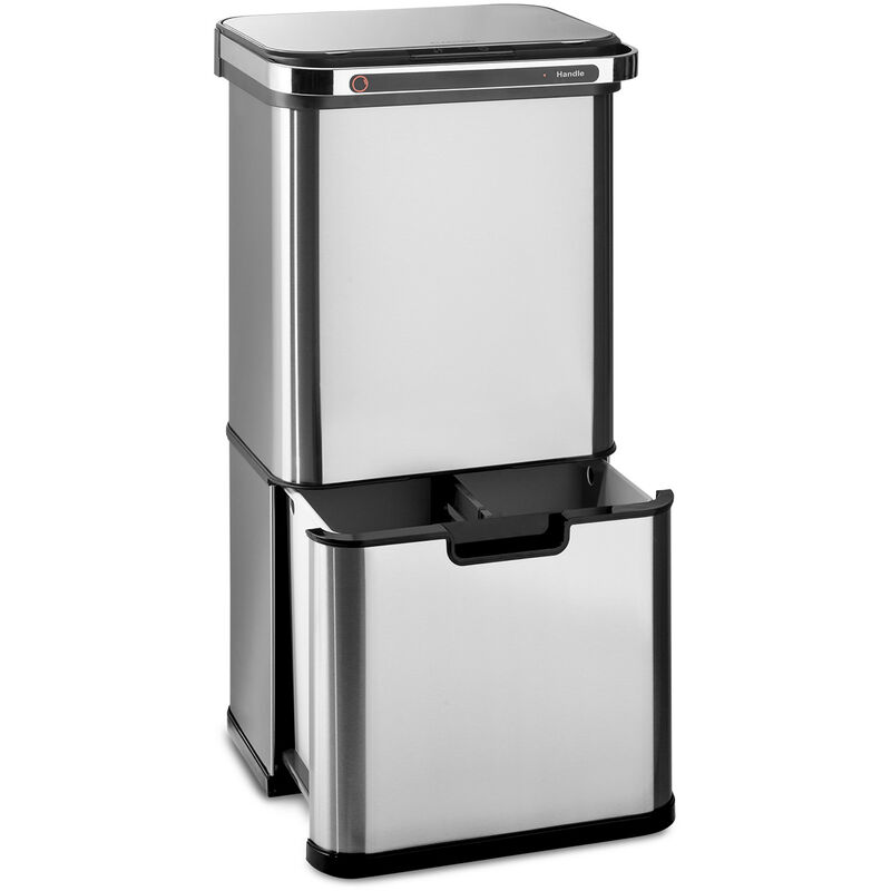 

Touchless Ultraclean Cubo de basura con sensor 60 litros 3 contenedores acero inoxidable color plateado