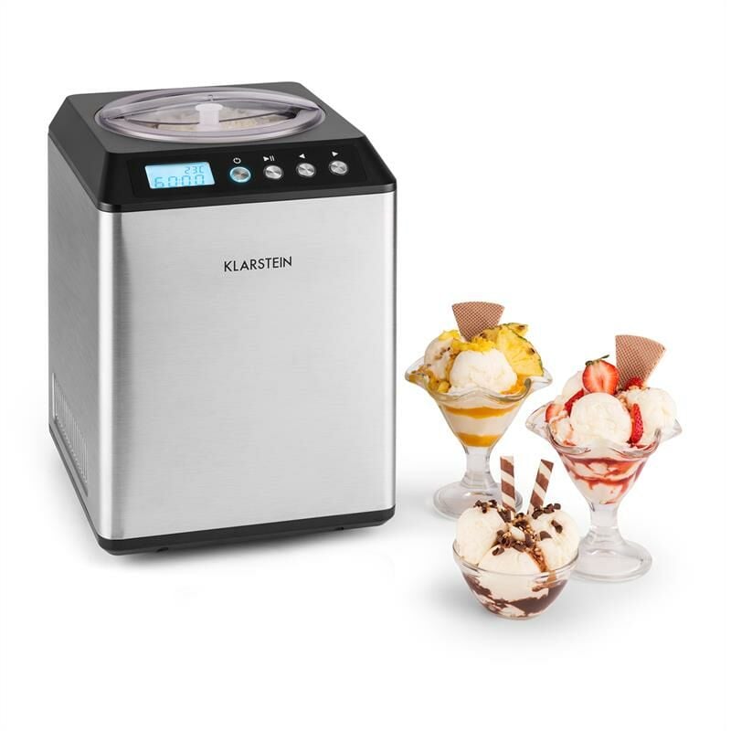 Klarstein - Turbine à glace - Machine à glace - Minuterie - Sorbetière - pour fabrication maison de crèmes & yaourts glacés - Compresseur 2,5l - 250W