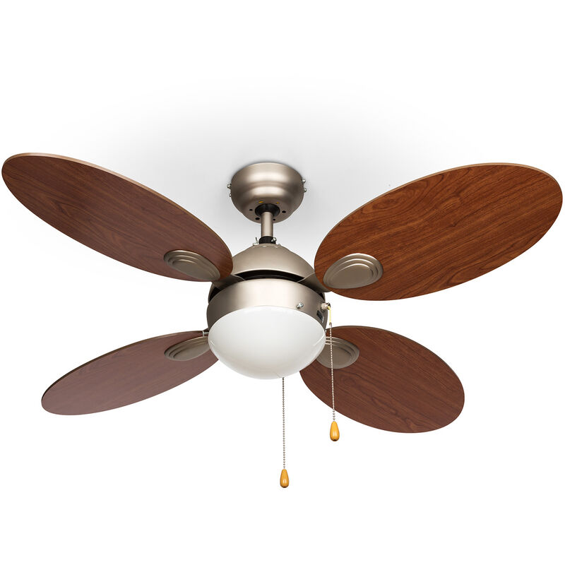 

Klarstein - Valderama Ventilador de techo 2 en 1 de 42' y 60W Lámpara Madera de cerezo