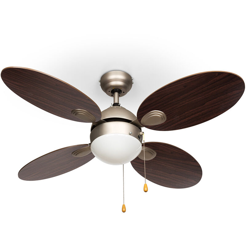 

Klarstein - Valderama Ventilador de techo 2 en 1 de 42' 60W Lámpara de techo Palisandro