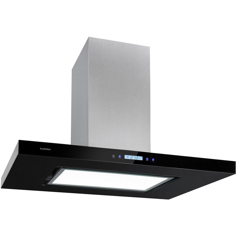 Valeria Brilliant Edition hotte d'îlot 90 cm 643m³/h tactile LED noire