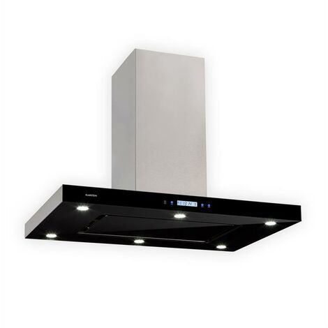 Klarstein Valeria Cappa a Isola 90cm 650m³/h Scarico Touch LED Vetro Inox