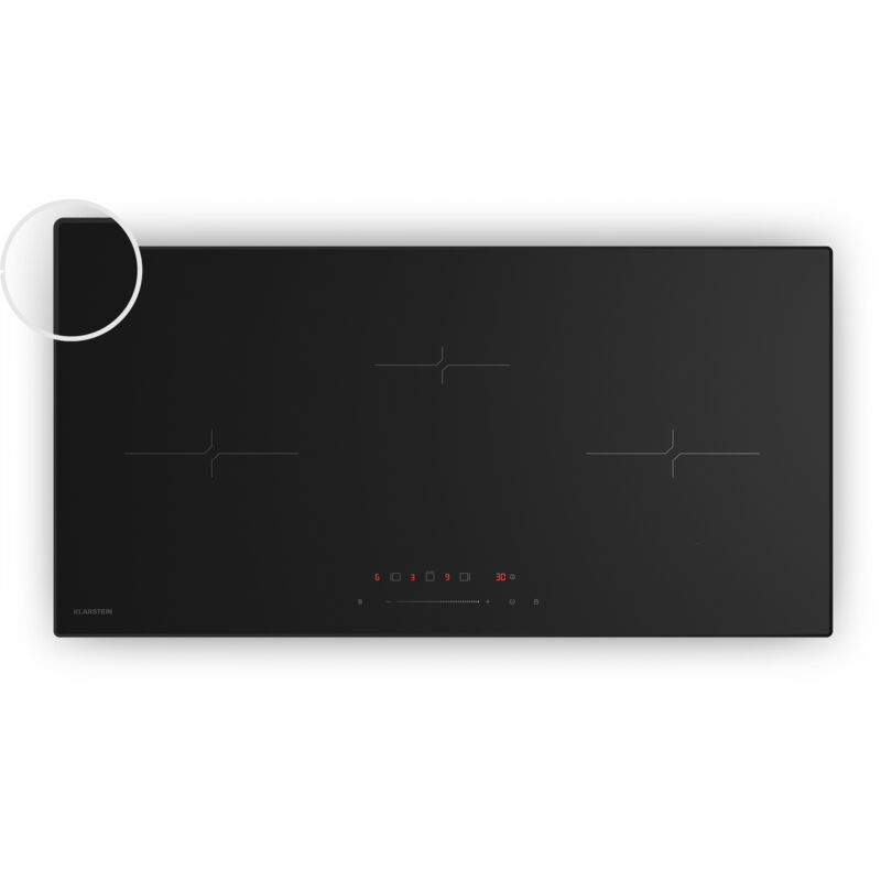 Klarstein Velaire Induktionskochfeld - 80cm, 3-zonen, 5500w Boost, Touch-slider, Timer, Kindersicherung, Restwärmeanzeige, Glas, Minimalistisches
