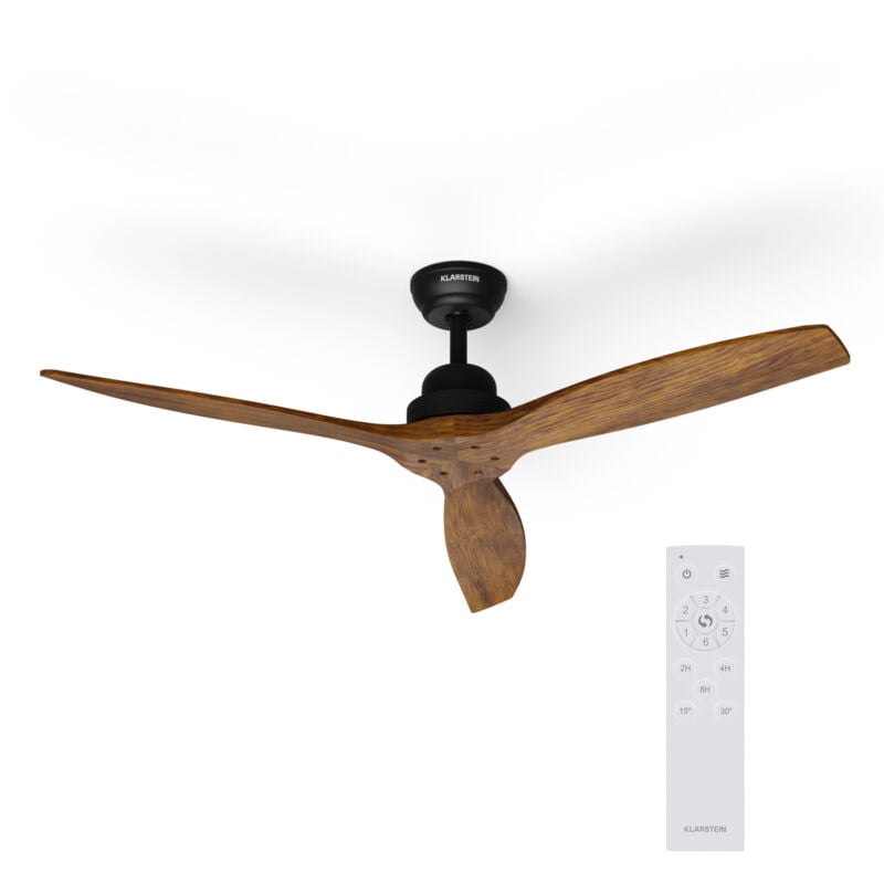 Klarstein - ventilateur de plafond de 132 cm avec option éte-hiver, telecommande incluse - Ventilateur pour poele à bois, ideal pour toutes les