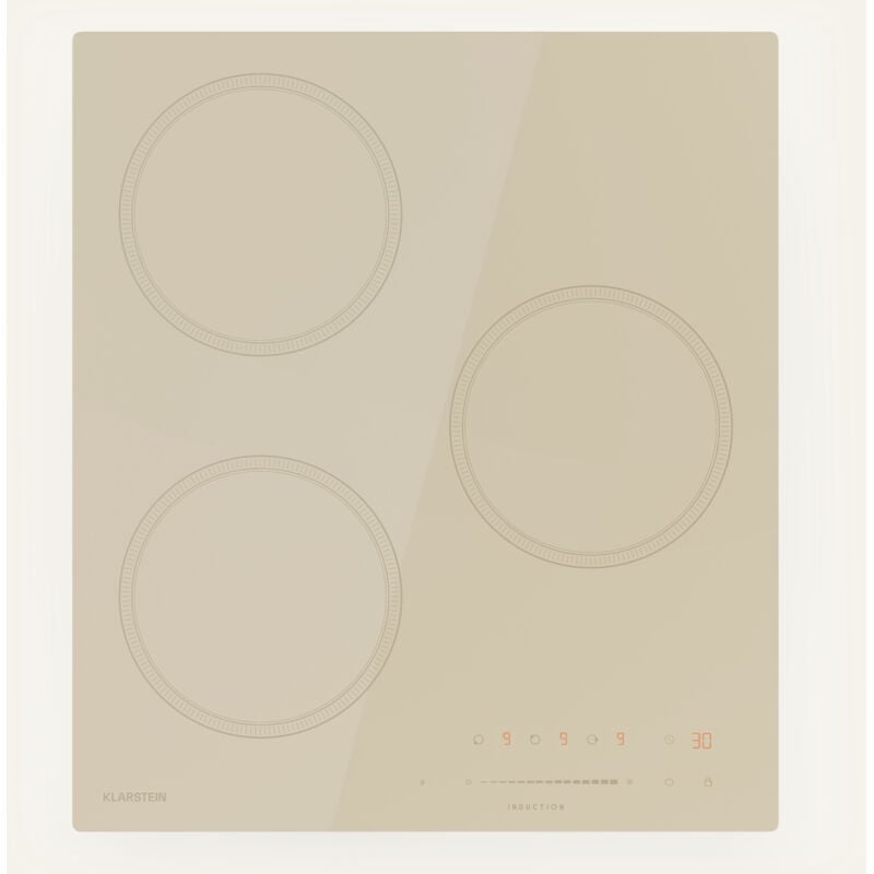 Victoria Plaque à Induction Encastrable - 3 Zones, 6600 w Avec Boosters, Commande Tactile à Curseur, Minuterie & Verrouillage Parental,