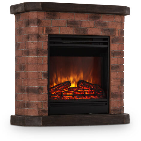Klarstein Villach Chimenea eléctrica 1800W Piedra decorativa Polystone Mando a distancia