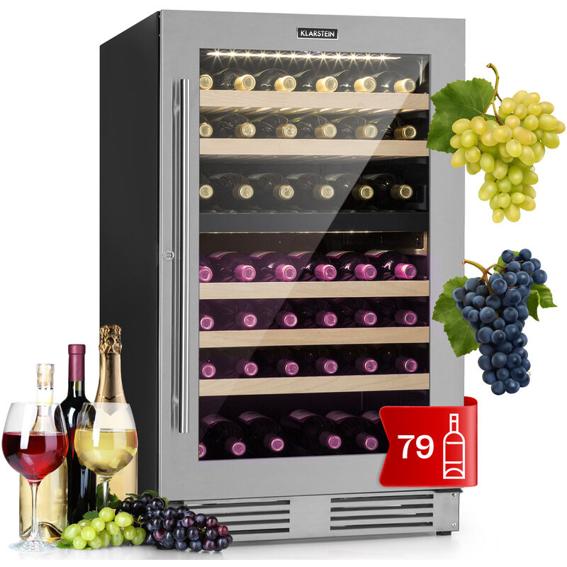 

Vinovilla 79 Built-In Duo Vinoteca con 2 zonas 190 litros 79 botellas Puerta de triple cristal