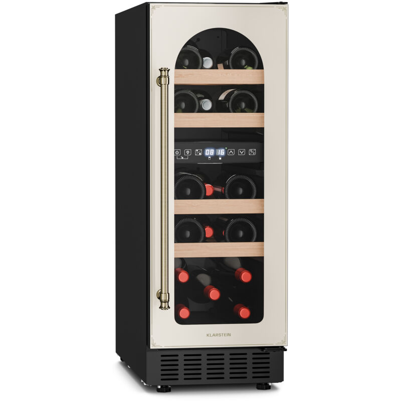 Klarstein – Cave à vin multi-température 17 bouteilles – 2 zones 5-22°C – Écran tactile – Éclairage LED – Porte vitrée anti-UV – Encastrable ou