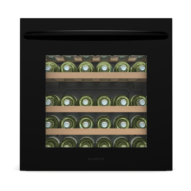 Vinsider 30 cave à vin encastrable - 30 bouteilles, 1 zone, 5-20°C, éclairage led, vitre anti-UV, étagères en bois, silencieuse, classe g, porte