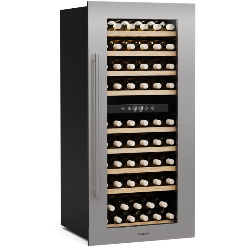 Vinsider Duo Cave à Vin - 79 Bouteilles, 2 Zones, 5-22°C, Commande Tactile, Éclairage led, Verre Anti-UV, Faible Niveau Sonore, Unité Encastrable,