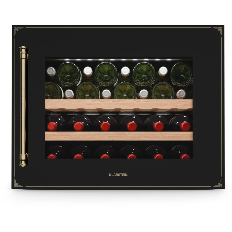 Klarstein - Vinsider Victoria 28 Wine Fridge - 28 Bottle Capacity, Single Zone, 5-20°c, Touch Control, Led Lighting, Uv Protection, Built-in Wine