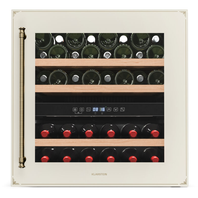 Klarstein Vinsider Victoria 36 Cave à Vin - 36 Bouteilles, 2 Zones, 5-22°C, Commande Tactile, Éclairage LED, Protection UV, Encastrable, Silencieux