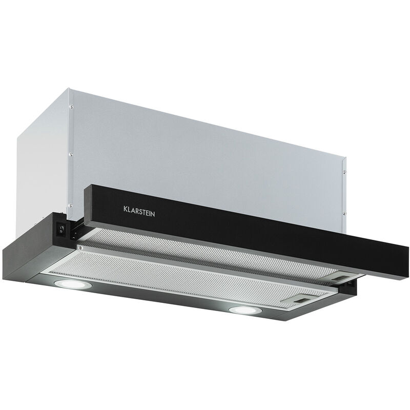 Klarstein Viola Hotte murale aspirante 60 cm 612m³ / h classe A inox noir