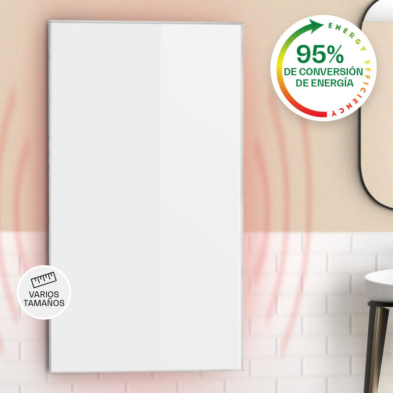 

Wonderwall 45 Panel de calefacción por infrarrojos 50x90cm 450W Temporizador diario IP24 Blanco