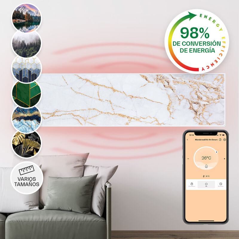 

Wonderwall Air Art Smart Panel calefactor infrarrojo 120x30cm 350W App Mármol II