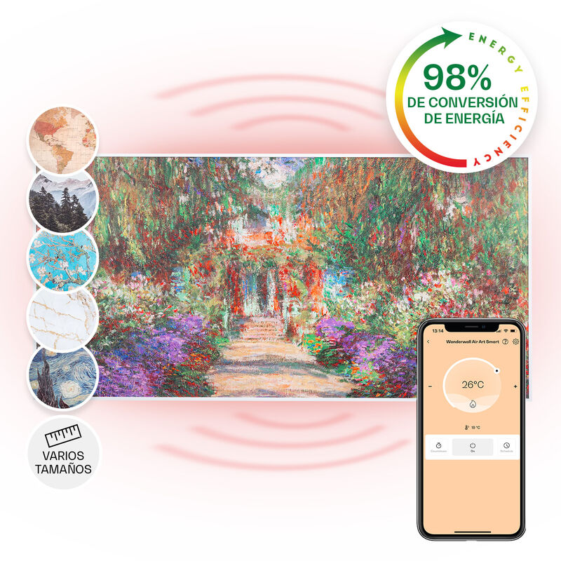 

Wonderwall Air Art Smart Panel calefactor infrarrojo 120x60cm 700W App Camino en el jardín