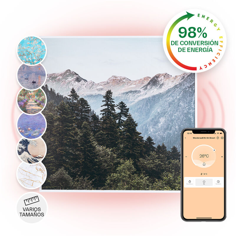 

Wonderwall Air Art Smart Panel calefactor infrarrojo 60x60cm 350W Montañas