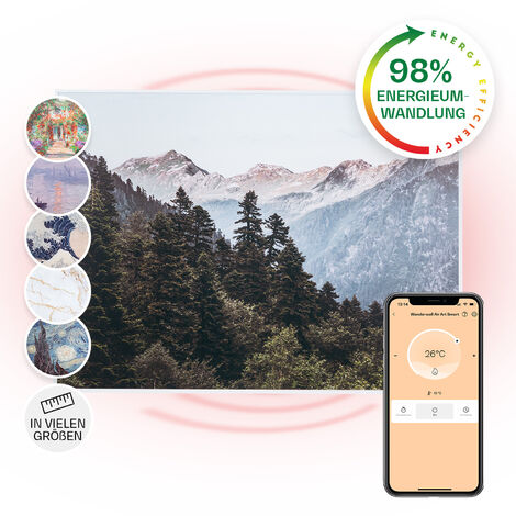 Klarstein Wonderwall Air Art Smart Panel calefactor infrarrojo 80x60cm 500W Montaje en pared Montañas
