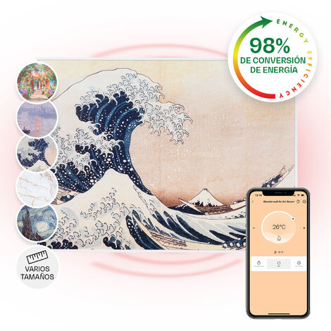 Klarstein Wonderwall Air Art Smart Panel calefactor infrarrojo 80x60cm 500W Olas azules