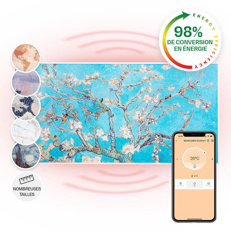 Klarstein - Radiateur Infrarouge Mural Intelligent, Chauffage Infrarouge 700W, Panneau Chauffant Infrarouge, app Mobile, Radiateur Electrique Extra