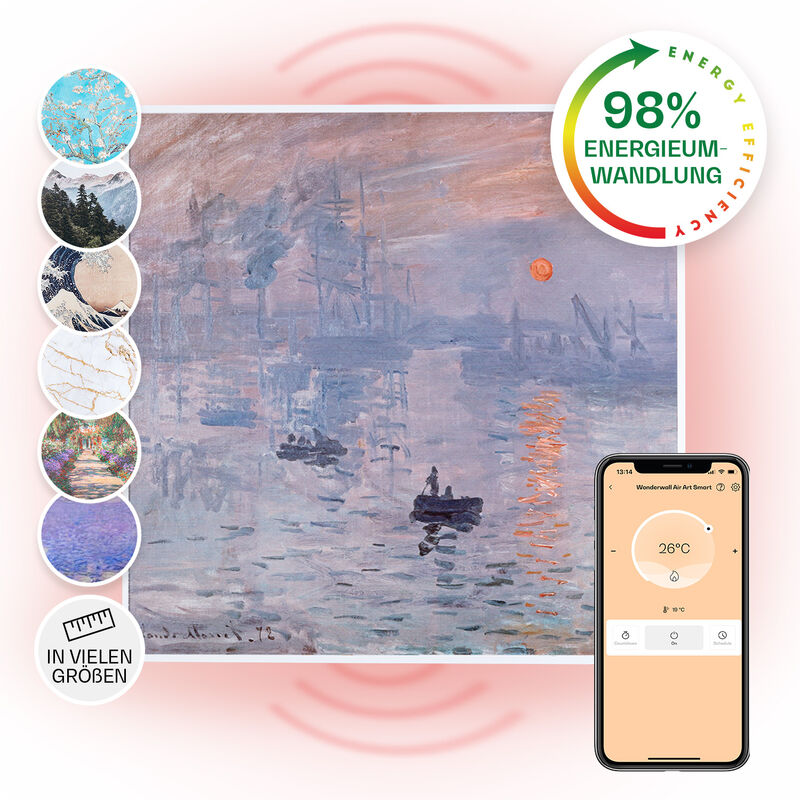 Klarstein - Radiateur Infrarouge Mural Intelligent, Chauffage Infrarouge 350W, Panneau Chauffant Infrarouge, app Mobile, Radiateur Electrique Extra