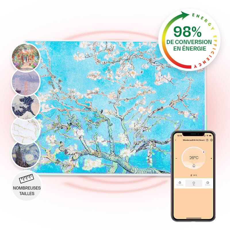 Klarstein - Radiateur Infrarouge Mural Intelligent, Chauffage Infrarouge 500W, Panneau Chauffant Infrarouge, app Mobile, Radiateur Electrique Extra