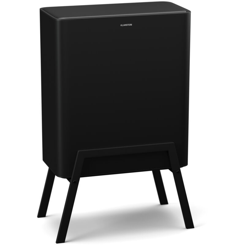 Klarstein - Yuma poubelle - 30 l avec filtre à odeurs, bouton-poussoir, bac intérieur amovible, pieds élégants, poubelle de cuisine, noire