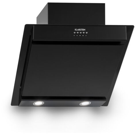Klarstein Zola 60 - Cappa aspirante inclinata, 60 cm, 190 W, 607 m³/h, LED, acciaio inox/vetro