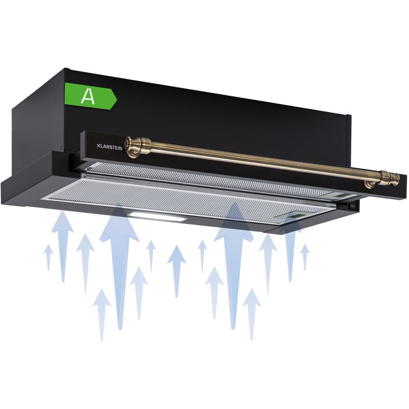 Klarstein - Klartstein Hotte Ilot Central Cuisine, Débit d'Air de 332m³/h, Hotte pour Ilot 2 modes, Hotte Aspirante Suspendue, Filtres à Charbon