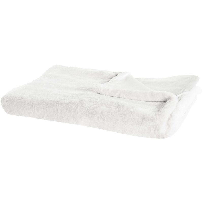 Beliani Kuscheldecke Chaab 200 X 220 Cm Cremeweiß
