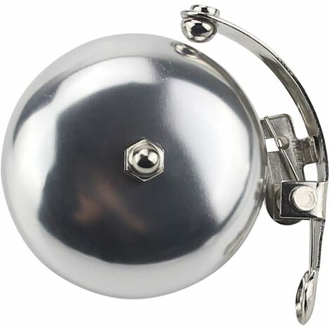 READCLY Klassische silberne Retro-Fahrradklingel, Vintage-Portland-Glocke mit wunderschönem lauten Klang, Fahrradklingel mit Stahlbandhalterung, Klingel für Rennrad, Stadt, E-Bike, Roller