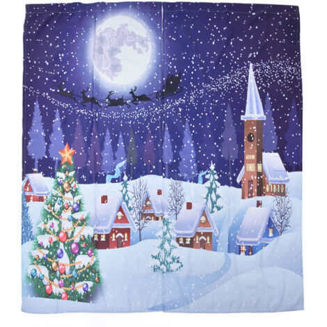 Klassische Weihnachtsgardinen mit traditionellem Wintermuster, 170 x 200 cm, für Schlaf- und Wohnzimmer