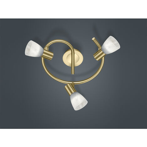 Klassischer 18W LED Spot Strahler Chalet Messing matt Licht TRIO 871090308