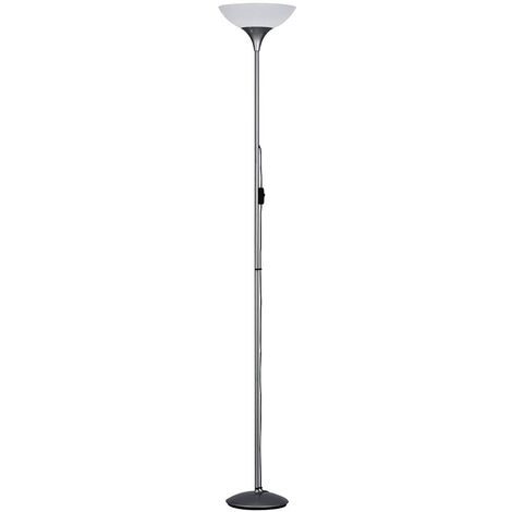 Klassischer LED Deckenfluter Silbergrau, Höhe 180cm