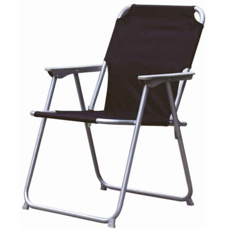Klassischer Piccolo Klappstuhl - schwarz - Campingstuhl Angelstuhl Faltstuhl klappbar