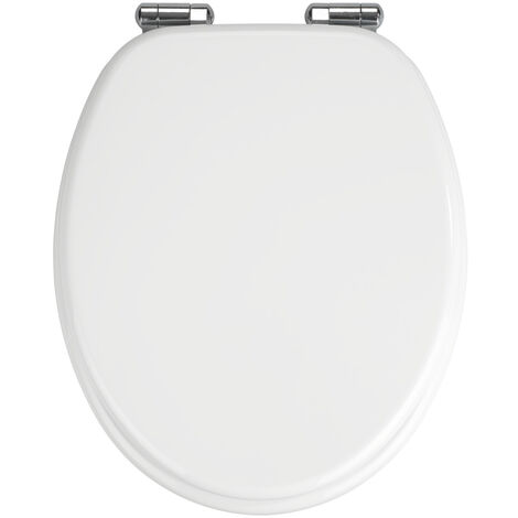 Klassischer, weißer MDF WC-Sitz mit leise Polsterung, WENKO
