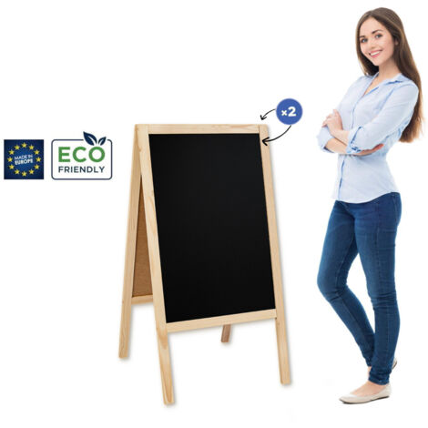 Klassisches A-Board aus Holz, Größe L (61 x 118 cm) – Natur