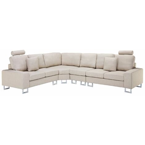 Klassisches Ecksofa Polsterbezug beige Stockholm - Beige