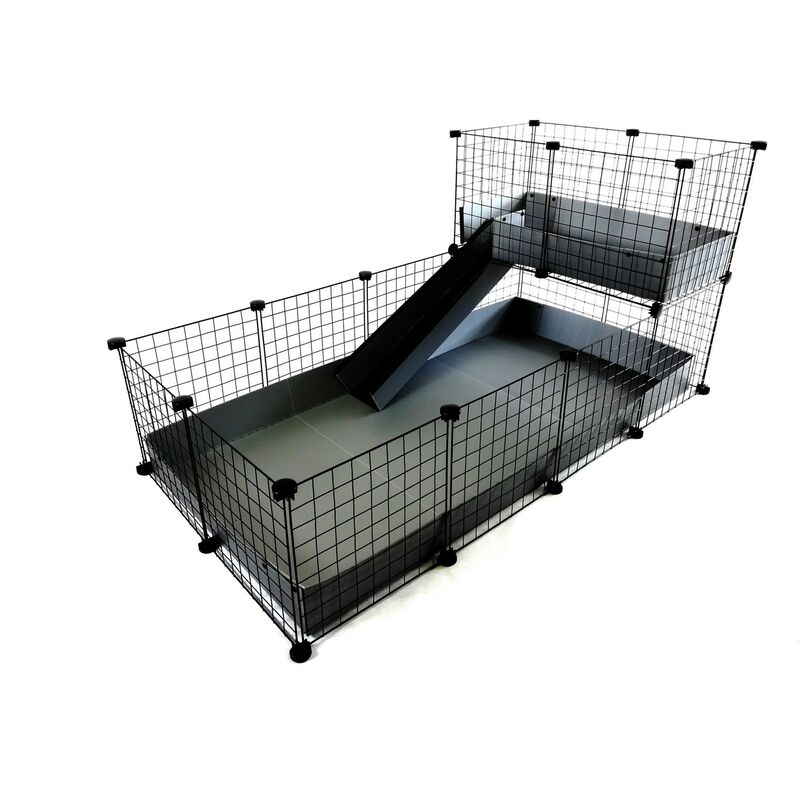 Klatka modułowa c&c 4x2 + loft 2x1 + rampe szara