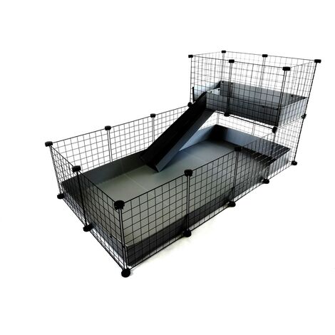 Klatka modułowa c&ampc 4x2 + loft 2x1 + rampe szara