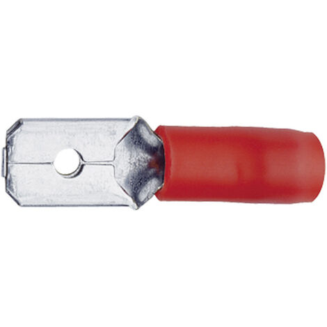 Klauke 8202B Flachstecker Steckbreite: 4.8 mm Steckdicke: 0.5 mm 180 ° Teilisoliert Rot 1 St.