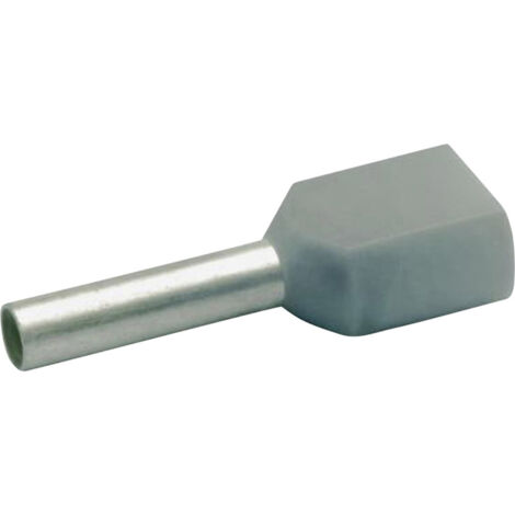 Klauke 8708 Zwillings-Aderendhülse 0.75 mm² Teilisoliert Grau 1000 St.