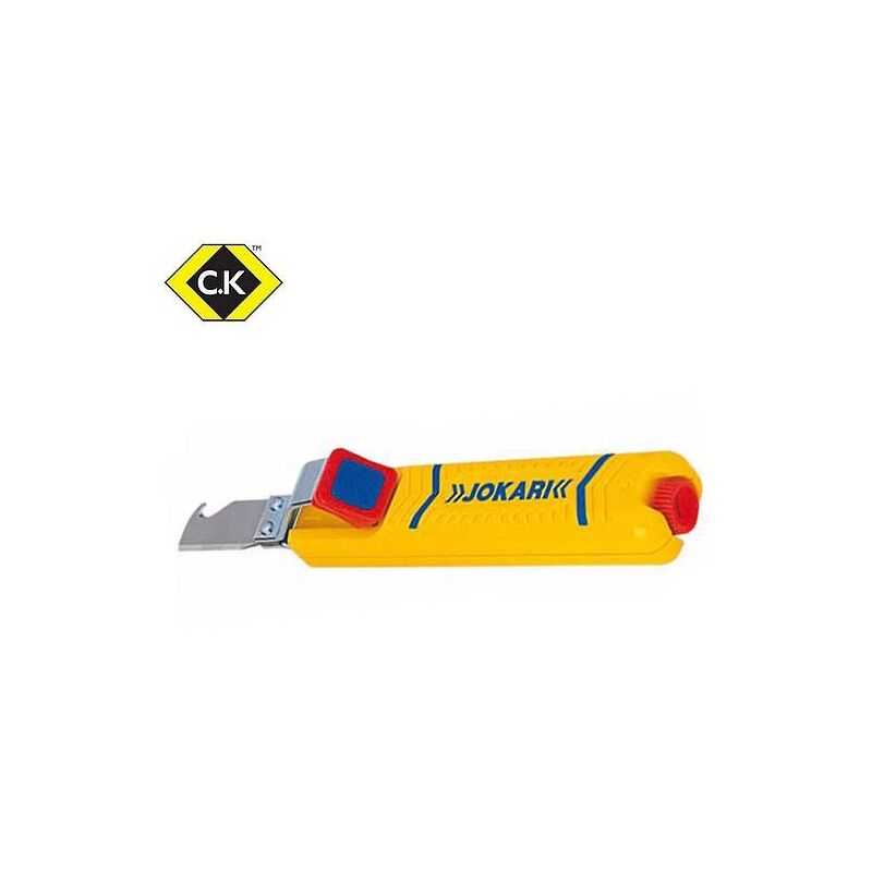 

C.K T10280 J10280-CUCHILLO PELACABLES SECURA Nº 28H CON CUCHILLA EN FORMA DE GANCHO (Ø 8-28 MM), AMARILLO - Jokari